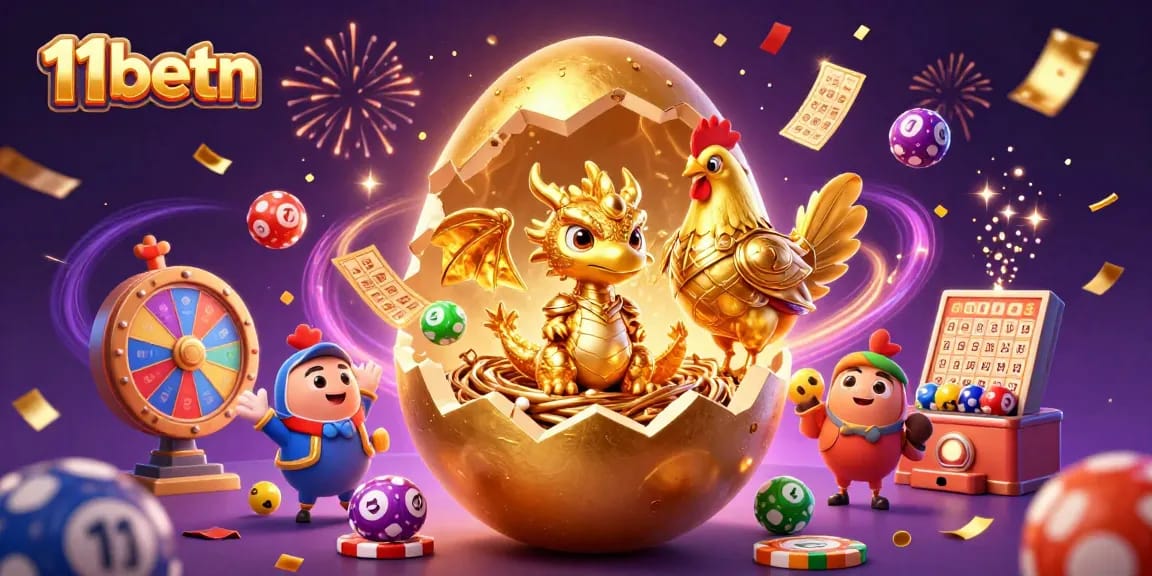 Experience 11betn’s vibrant gaming scene with a golden dragon and captivating elements.