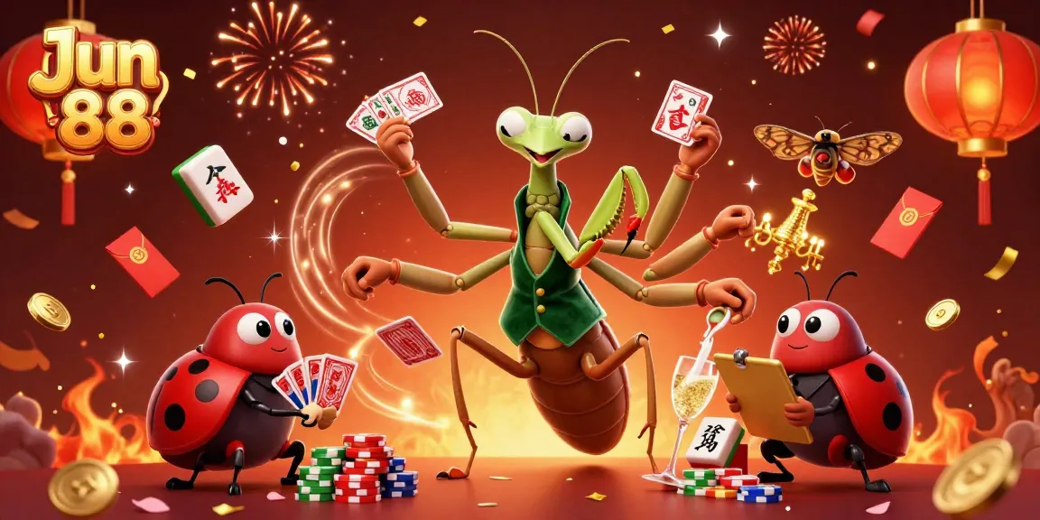 Join the excitement at Jun 88 with vibrant casino-themed digital artwork featuring engaging characters and dynamic elements.