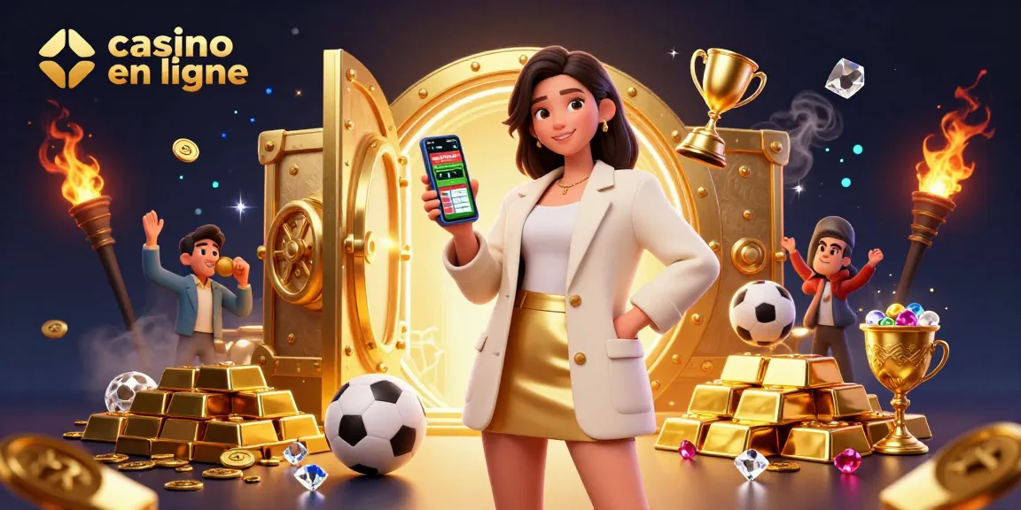 Découvrez les meilleures expériences de casino en ligne alors qu'une femme explore une application de paris au milieu des richesses.