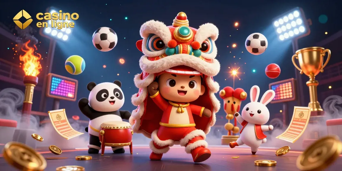 Jouer au casino en ligne avec des personnages animés dans une scène festive.
