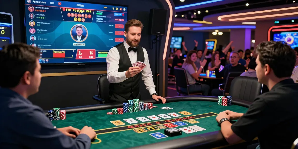 Engaging Andar Bahar game scene with dealer and players enjoying live casino action.