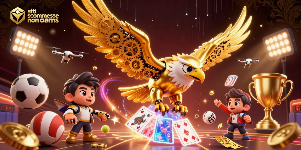 Scommettere su siti scommesse non AAMS con un'aquila d'oro e palloni sportivi