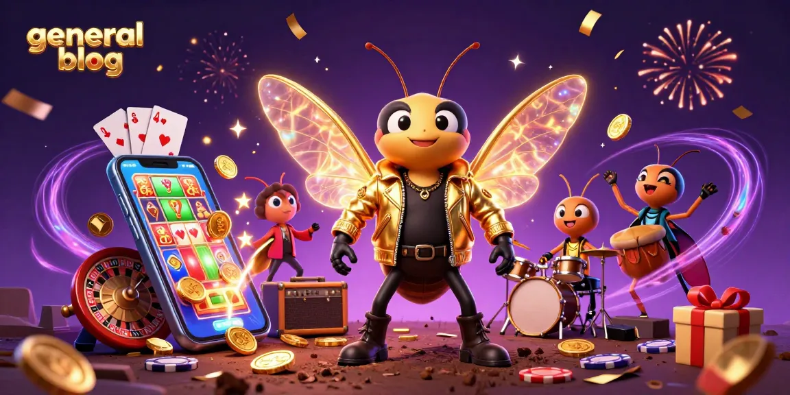Engage with the exciting world of casino thrills in this vibrant general blog scene filled with colorful games and energetic characters.