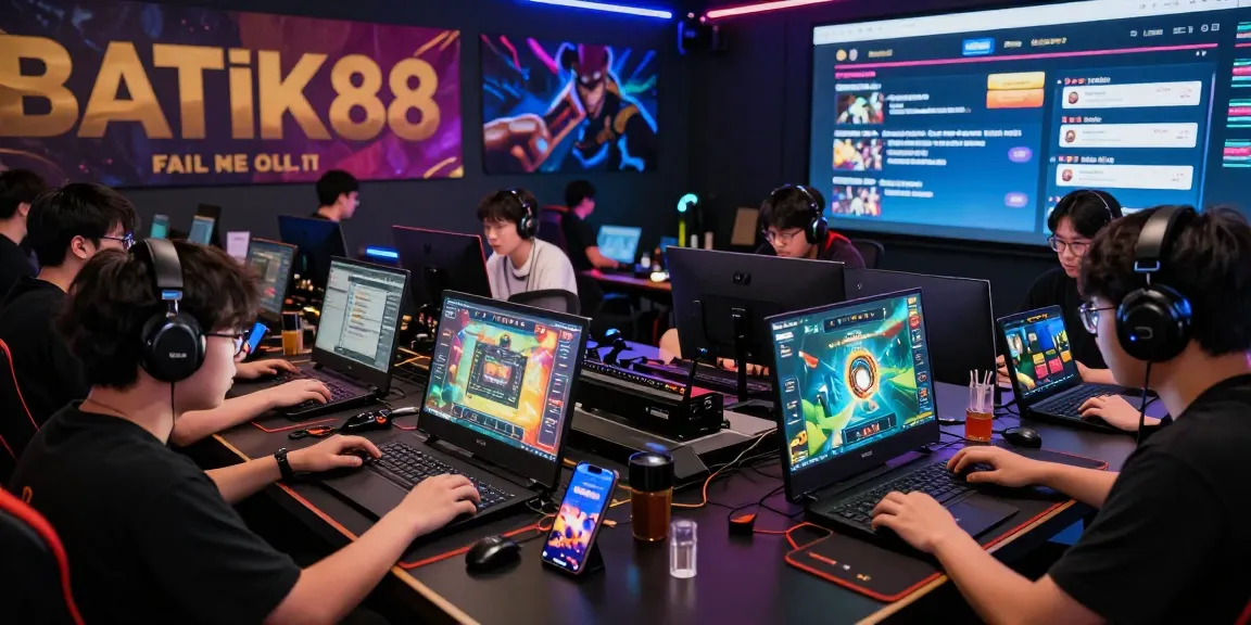 Pengguna yang bersemangat bermain BATIK88 di berbagai perangkat dengan grafik penuh warna.