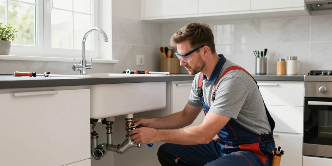 Professional plumber in Northampton fixing a kitchen sink, showcasing reliable plumbing services.