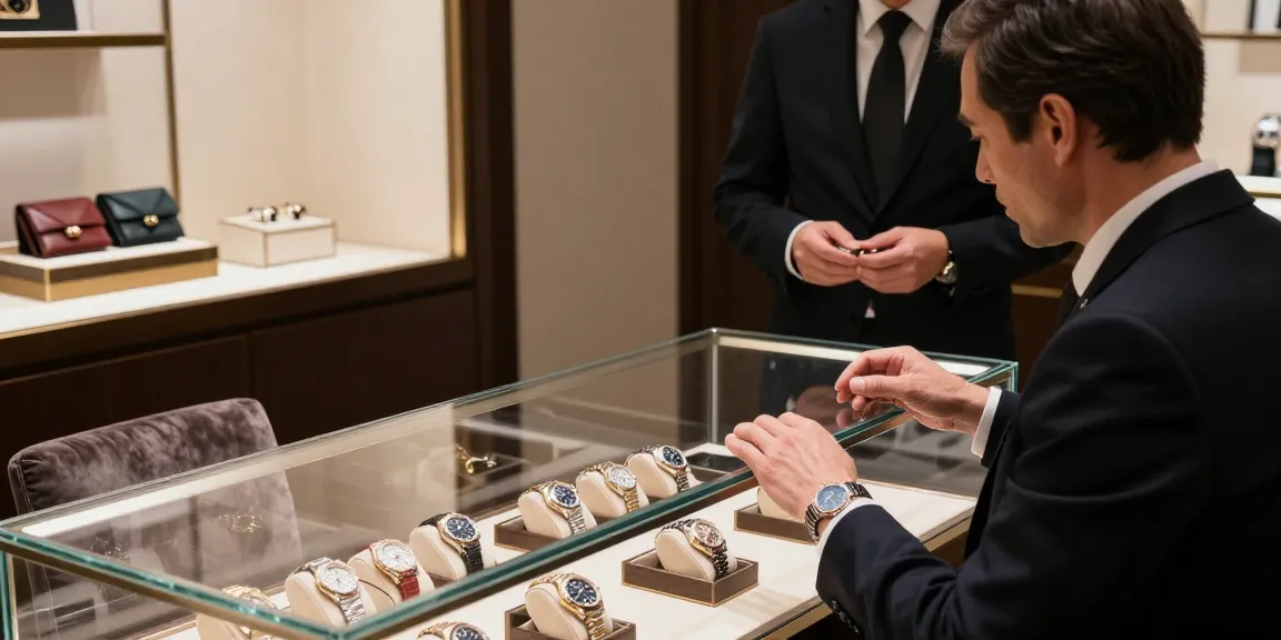 Examine premium clone watches in a luxury boutique showcasing elegant designs and craftsmanship.