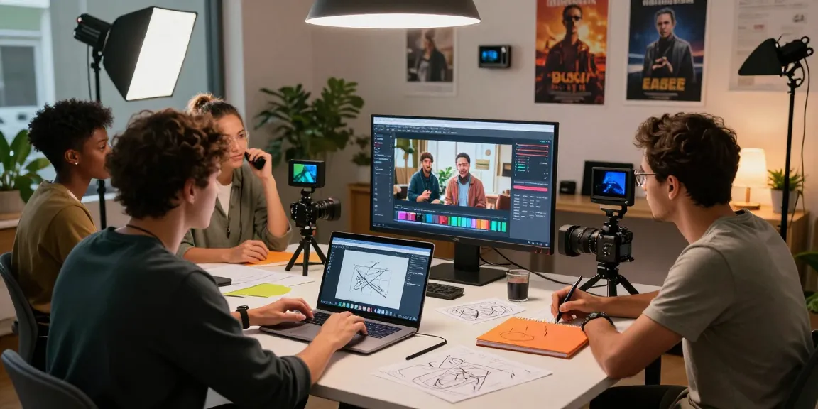Content creators using Seedance 2.0 for innovative video production in a modern studio.