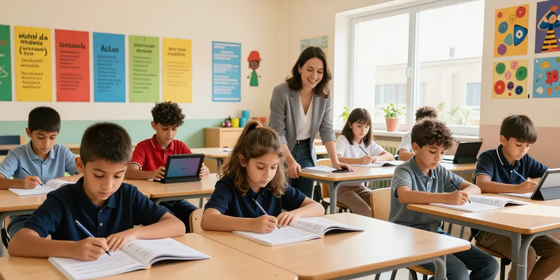 Corsi di inglese a Malta in un'aula dinamica con studenti che apprendono la lingua.