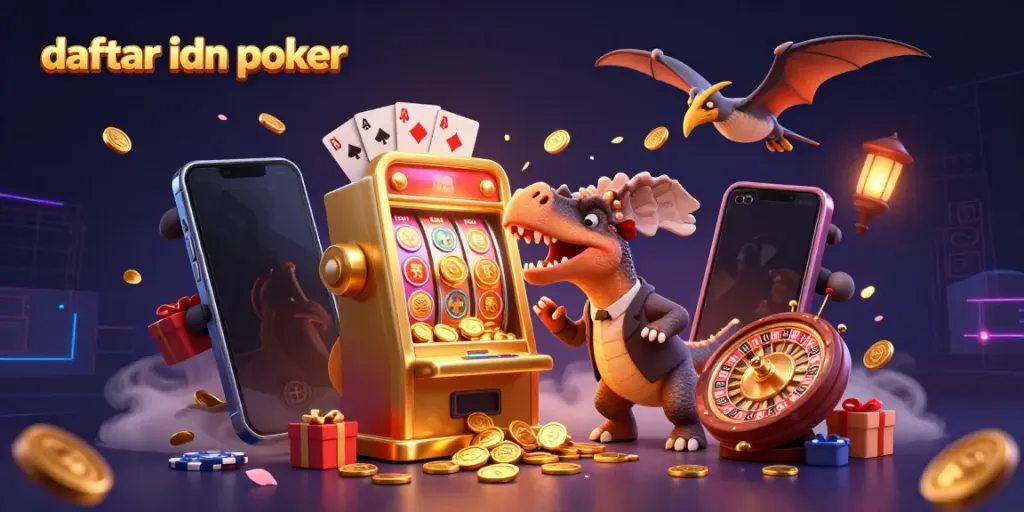 Engage in thrilling gameplay with daftar idn poker at a vibrant casino scene filled with excitement.