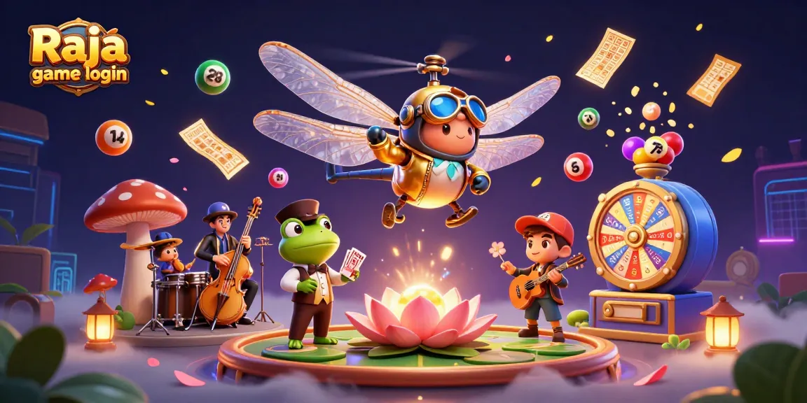 Experience the excitement of Raja game login with a vibrant casino scene featuring dynamic gambling elements.