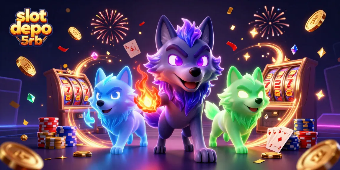 Engage with slot depo 5rb in a vibrant 3D casino scene filled with spectral wolves and dynamic elements.
