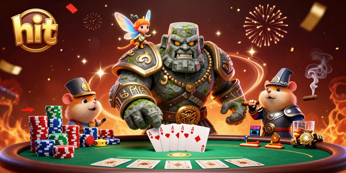 Experience intense poker action with hit characters in a vibrant casino setting.