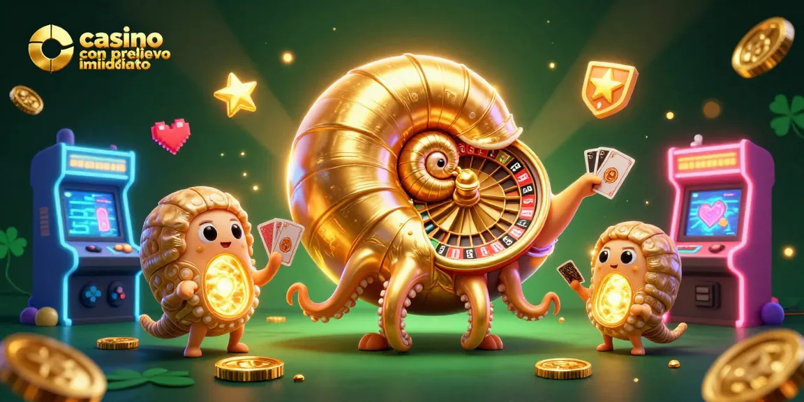 Casinò con prelievo immediato: esplora l'azione di gioco con un nautilo e simboli di fortuna.