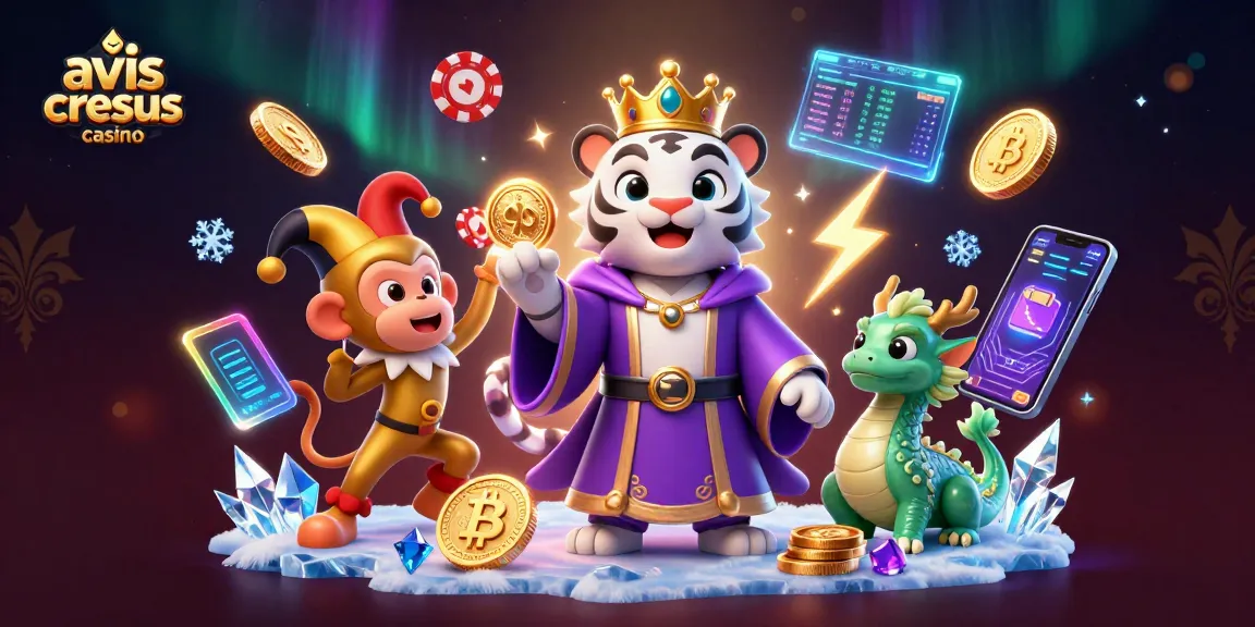 Illustration 3D engageante mettant en avant les éléments du avis cresus casino, avec un tigre majestueux et un singe espiègle sur le thème du casino.