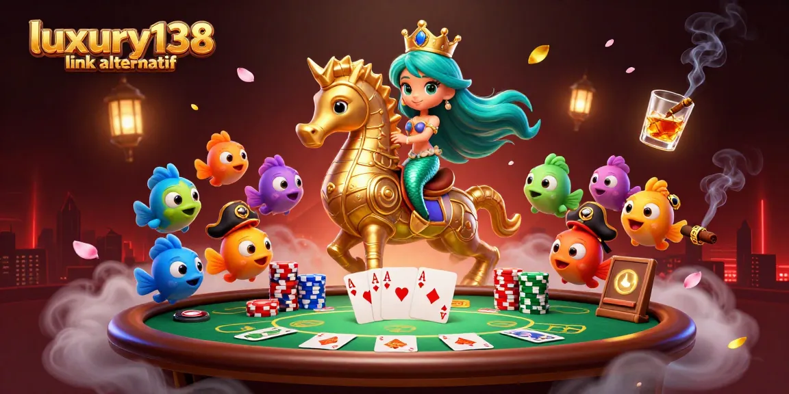 Experience thrilling gaming with luxury138 link alternatif featuring a vibrant mermaid and casino elements