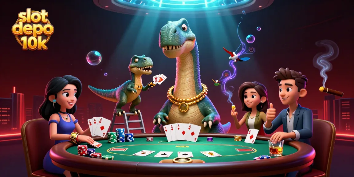 Experience the thrill of slot depo 10k gameplay with vibrant colors and dynamic casino elements.