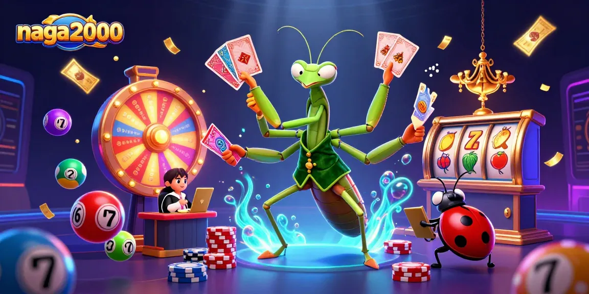 Permainan slot di NAGA2000 dengan karakter menarik dan elemen kasino.