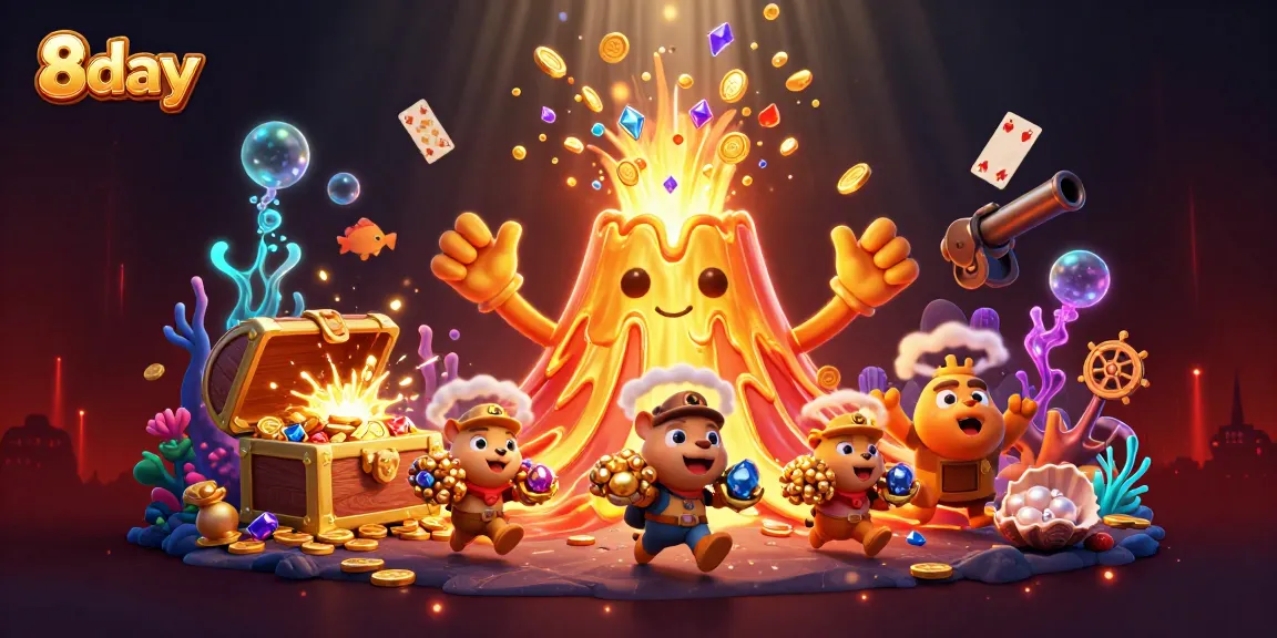 Experience the thrill of 8day with vibrant casino action, treasures, and lively scenes.