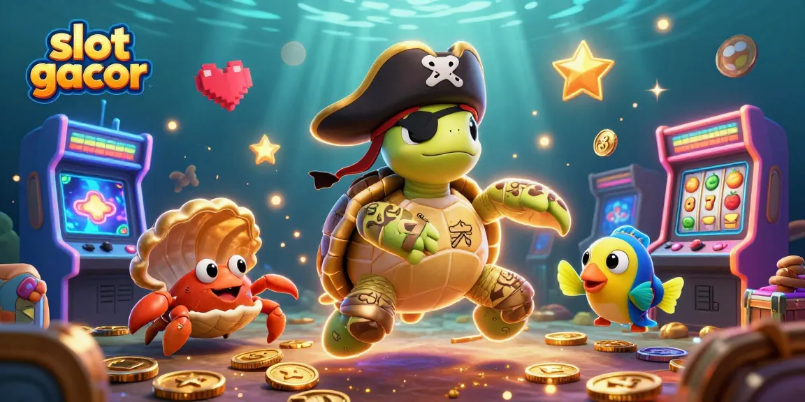 Visualisasi slot gacor dengan karakter kartun ambasadornya beraksi, dikelilingi elemen casino menarik.