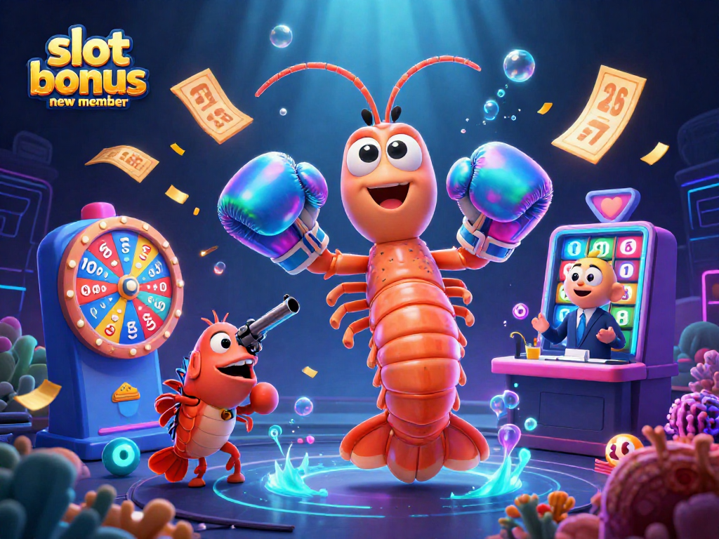 Engage with the slot bonus new member, showcasing vibrant game elements in a thrilling casino scene.