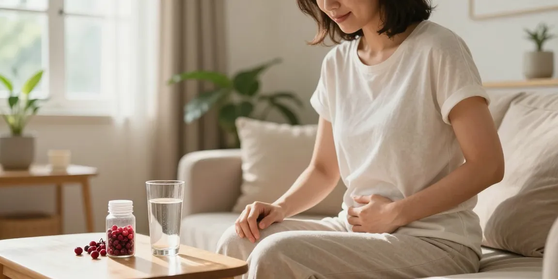 Confort urinaire femme avec eau, plantes, et compléments naturels dans un environnement apaisant.