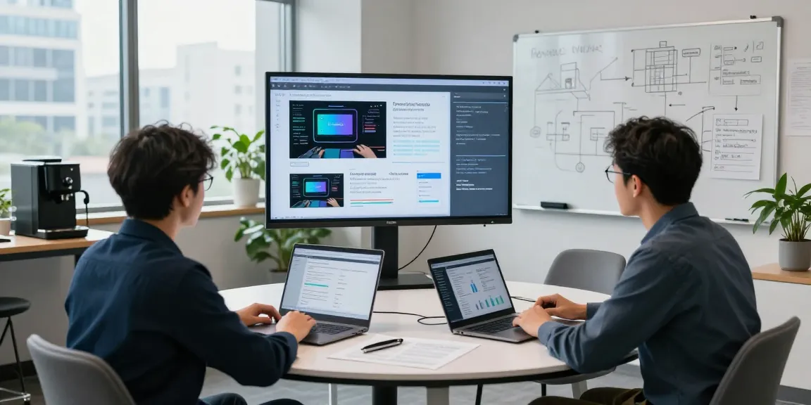 Dynamic workspace scene showcasing AI detector analysis and collaboration in a tech-driven environment