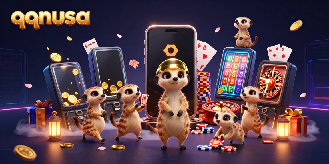 Engage with qqnusa's vibrant casino scene featuring clever meerkats in action.