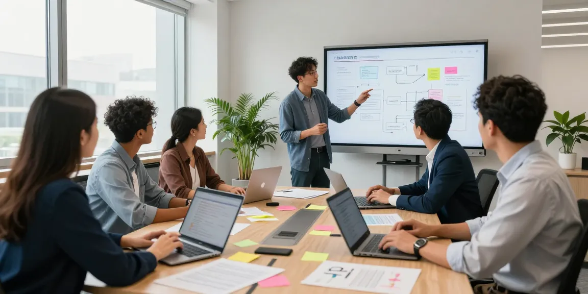 Multiple professionals collaborating in a modern office, demonstrating wps下载 for enhanced productivity and teamwork.