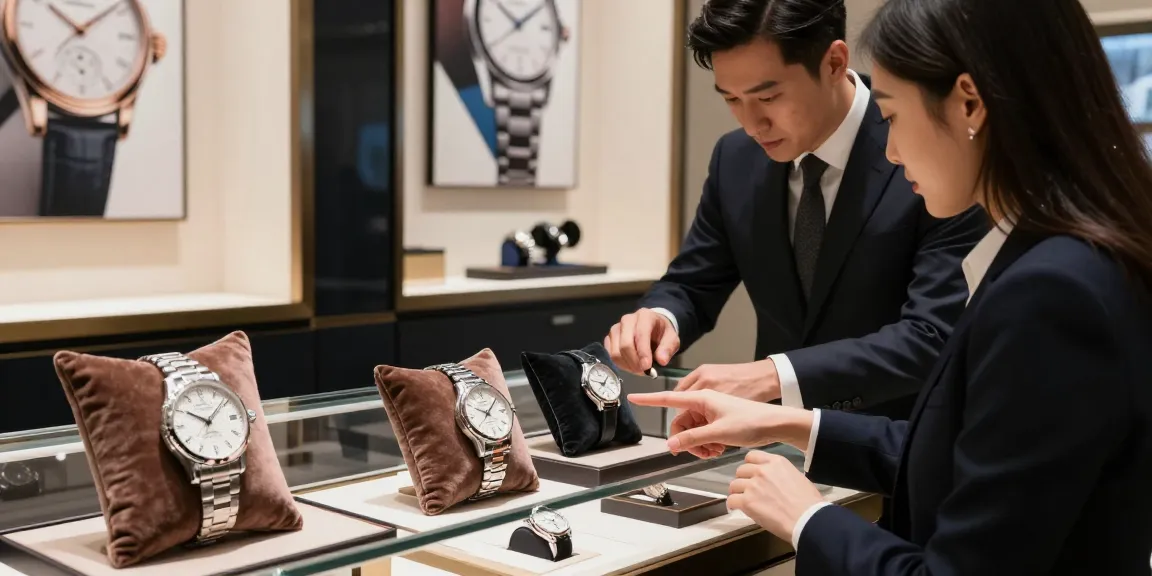 Replica watches displayed in a luxury boutique, highlighting exquisite craftsmanship and quality.