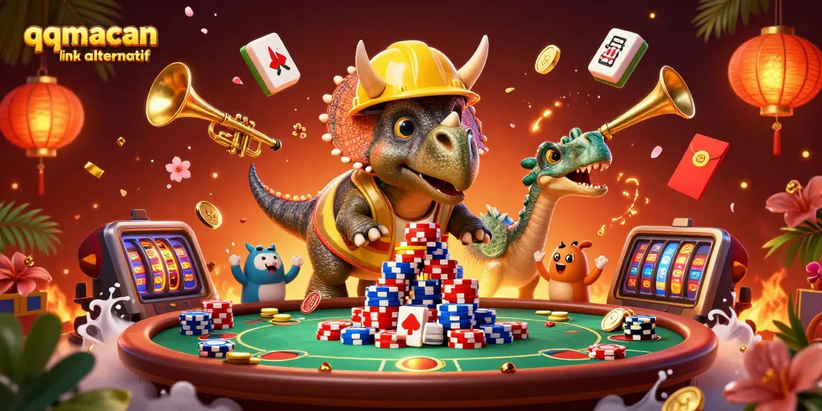 Engage in dynamic gameplay with qqmacan link alternatif featuring exciting poker characters and vibrant casino elements.
