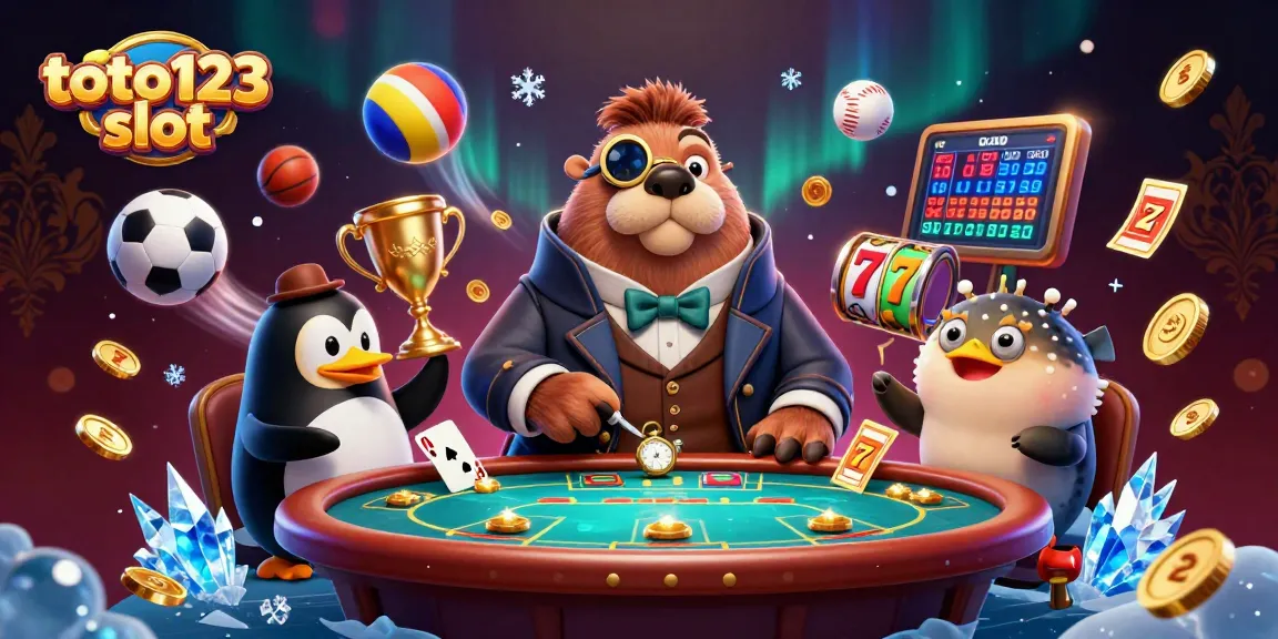 Play slots and win big with toto123 slot at an underwater casino featuring vibrant characters and exciting game elements