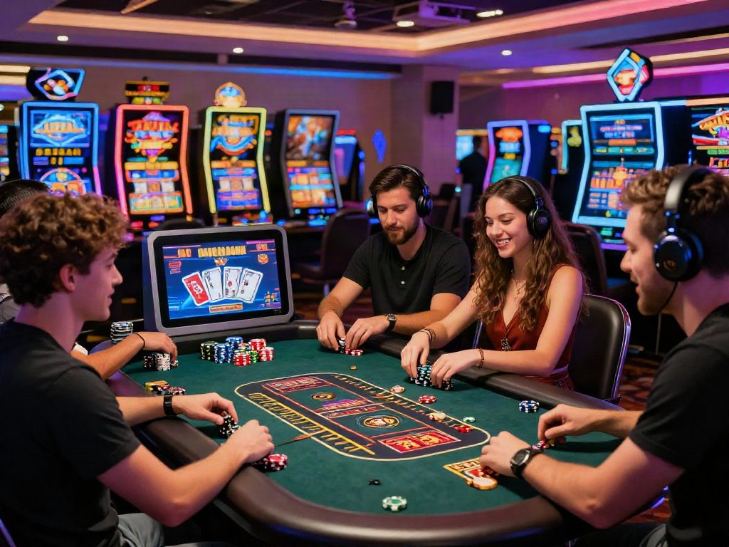 Engaged players enjoying casino online games with vibrant graphics and interactive atmosphere.