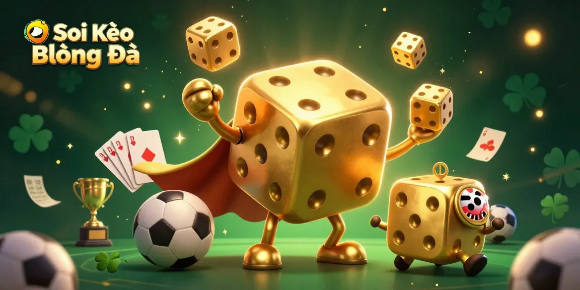 Soi Kèo Bóng Đá is enhanced with dynamic sports betting elements in a vibrant 3D illustration.
