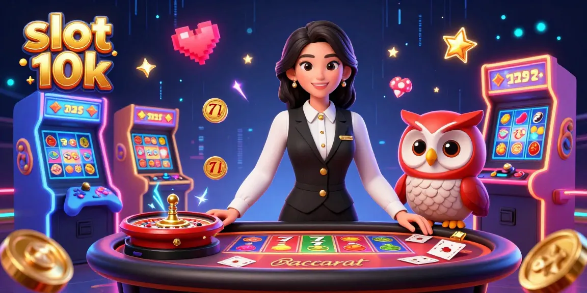 Engage with the vibrant slot 10k scene featuring Asian dealers, colorful game elements, and dynamic energy.