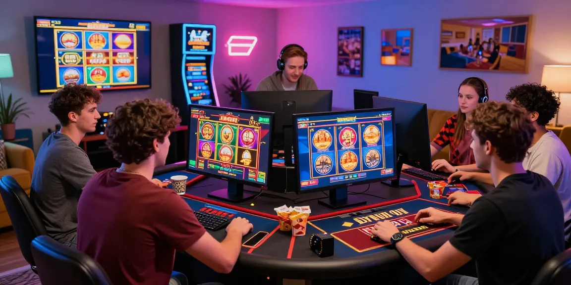 Expérience passionnante de casino en ligne avec des joueurs à une table virtuelle et des affichages de jeux vibrants.