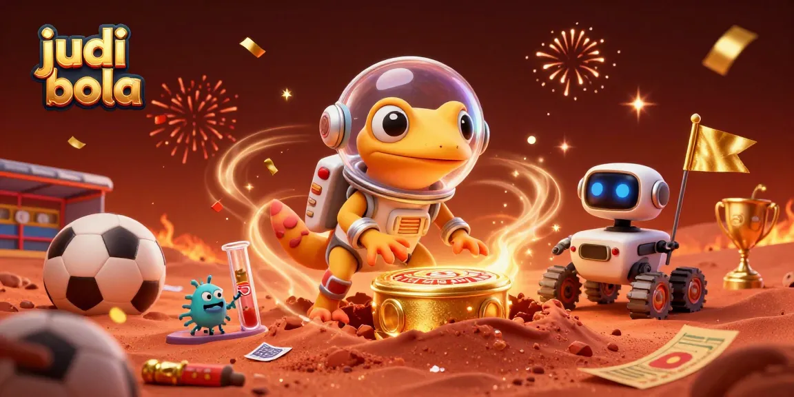 Enjoy fast-paced judi bola action with characters celebrating around a vibrant casino.