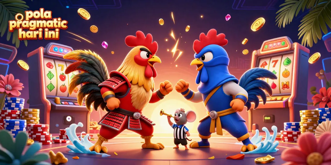 Experience the excitement with pola pragmatic hari ini, showcasing animated roosters and dynamic slot game elements.