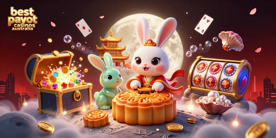 Experience the excitement of the best payout casinos Australia with vibrant casino elements and a lucky rabbit.